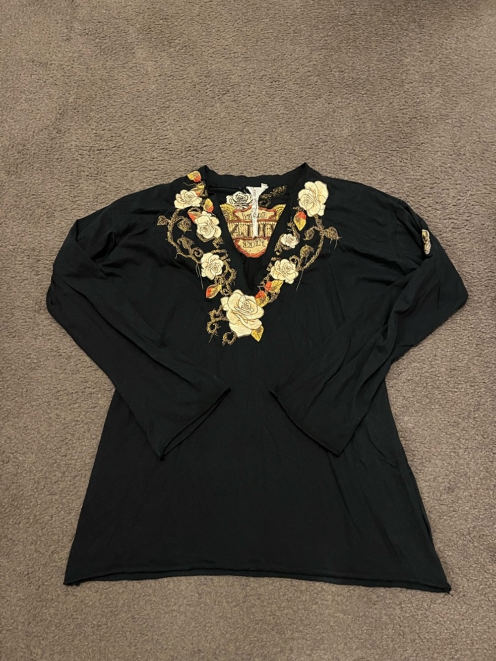 Johnny Was Born Free Floral Embroidered Long Sleeve Top - Picture 2 of 9